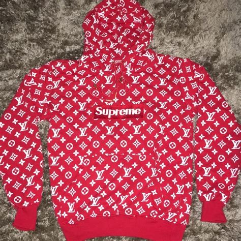 fake supreme lv hoodie vs real